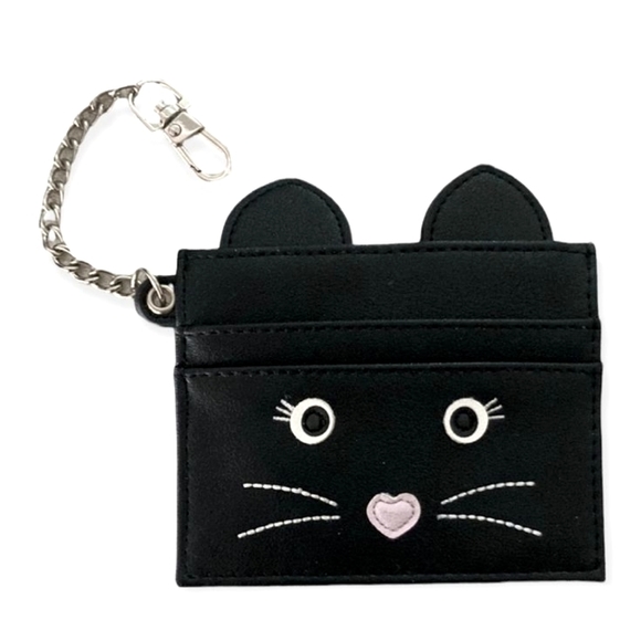 Madden Girl Handbags - ✨New Madden Girl Black Cat Face Card Holder |  Keychain Wallet | Halloween